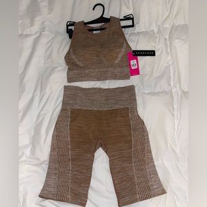 Ryka Seamless Sports Bra Biker Shorts Matching Set